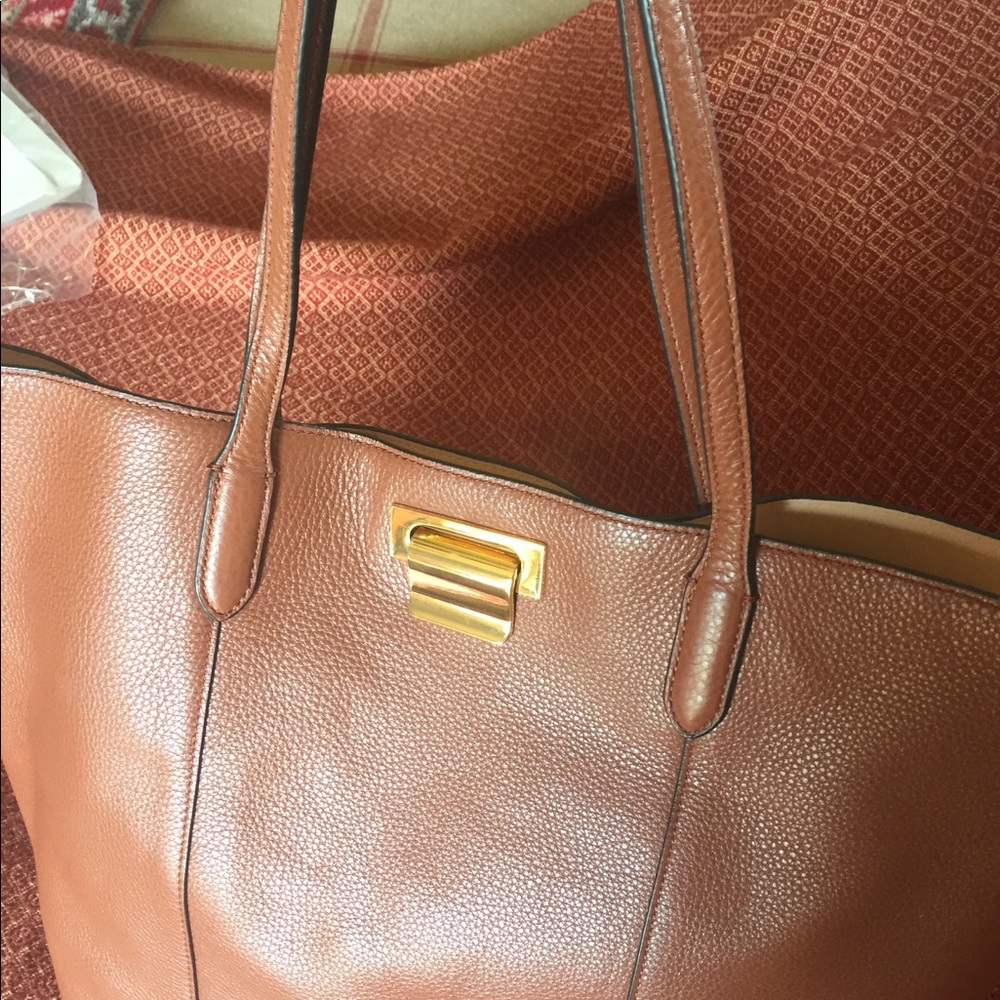 Ivanka Trump pebble leather tote